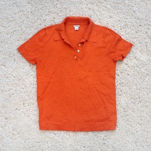 J.Crew JCrew Women's Red / Fire Orange / Sweater Short Sleeve Polo Small S